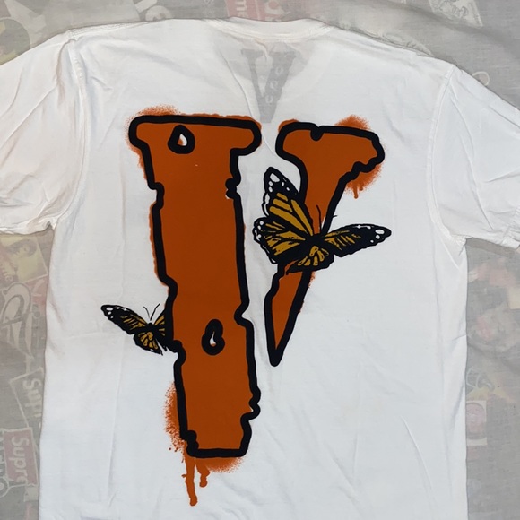 vlone shirt white and orange